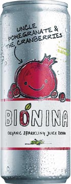 Bionina uncle pomegranate and cranberries, canette de 33 cl, paquet de 24 pièces