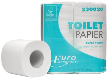 Europroducts papier toilette, 2 plis, 200 feuilles, paquet de 4 rouleaux