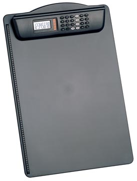 Maul porte-bloc a4 portrait avec calculette, plastique, noir