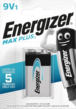 Energizer pile max plus 9v, en blister