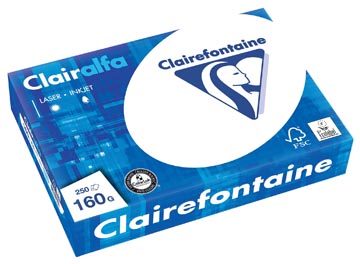 Clairefontaine clairalfa papier de présentation, a4, 160 g, paquet de 250 feuilles