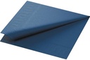 Duni serviettes, ft 33 x 33 cm, 3 plis, bleu foncé, paquet de 125 pièces
