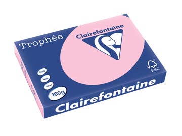 Clairefontaine trophée pastel, papier couleur, a3, 160 g, 250 feuilles, rose