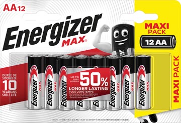 Energizer piles max, aa, blister 12 pièces