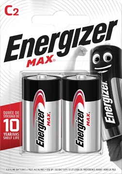Energizer piles max c, blister de 2 pièces