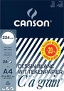 Canson bloc de dessin c à grain® ft a4, papier de 224 g/m²