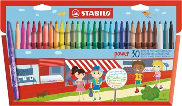 Stabilo power feutre, étui de 30 pièces, assorti