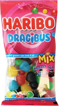 Haribo bonbons dragibus duomix, sachet de 130 g