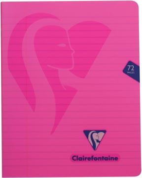 Clairefontaine cahier mimesys pour ft a5, 72 pages, couverture en pp, ligné, couleurs assorties