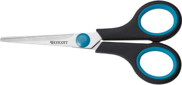 Westcott ciseaux softgrip 14 cm, anneaux symmétriques, bleu/noir