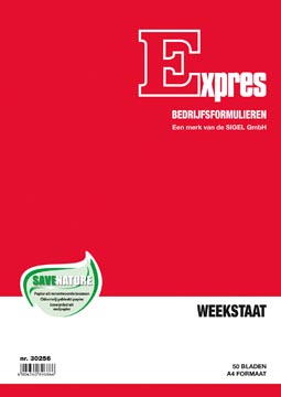 Sigel expres blocs fiches hebdomadaires, ft a4, néerlandais, 50 feuilles
