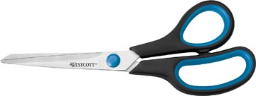 Westcott ciseaux softgrip 20,4 cm, anneaux asymétriques, bleu/noir