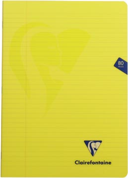Clairefontaine cahier mimesys pour ft a4, 80 pages, couverture en pp, ligné, couleurs assorties