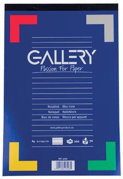 Gallery bloc de notes, ft a4, ligné