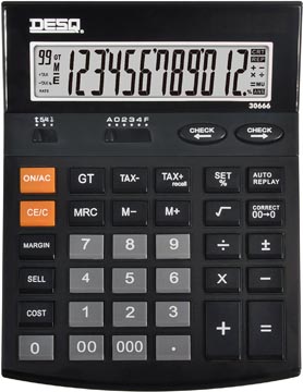 Desq calculatrice de bureau heavy duty 30666, check & correct, noir
