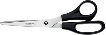 Westcott ciseaux, 20,4 cm, anneaux asymétriques, noir