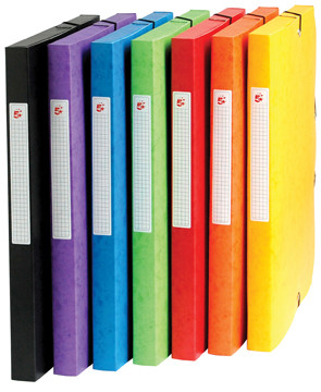 Pergamy boîte de classement, dos de 2,5 cm, couleurs assorties