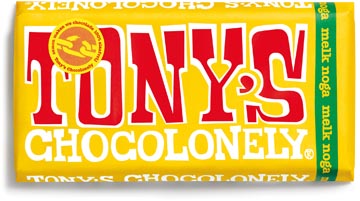 Tony's chocolonely barre de chocolat, 180g, nougat