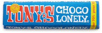 Tony's chocolonely barre de chocolat, 50g, pure