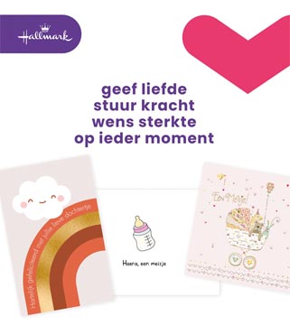 Hallmark set de recharge cartes de souhaits, naissance fille (nl), paquet de 6 pièces