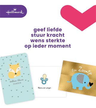 Hallmark set de recharge cartes de souhaits, naissance fils (nl), paquet de 6 pièces