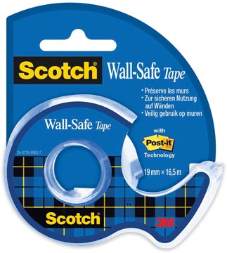Scotch wall-safe tape ft 19 mm x 16,5 m, sous blister