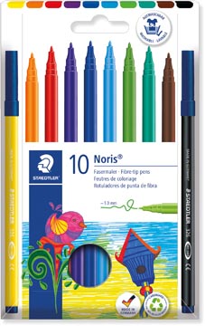 Staedtler viltstift noris 326, 10 feutres en pochette étui cartonné