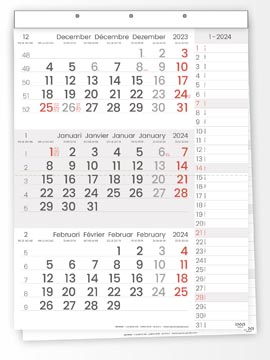 Calendrier trimestriel compact notes