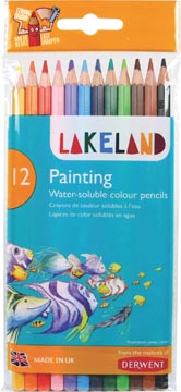 Lakeland crayon aquarellable, pak van 12 stuks in geassorteerde kleuren