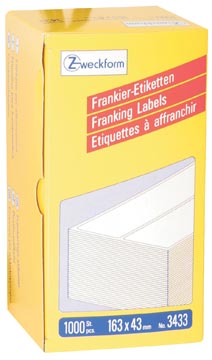 Avery zweckform étiquettes d'affranchissement ft 163 x 43 mm, boîte de 1000 pièces