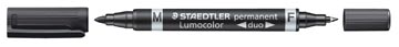 Staedtler lumocolor duo 348, marqueur permanent, noir