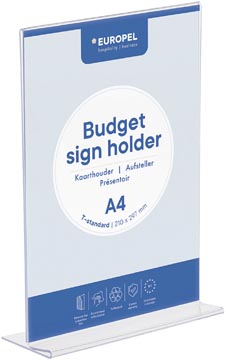 Europel présentoir de documents budget, pied en t, ft a4