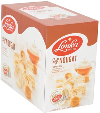 Lonka nougat, emballé séparément, 12g, boîte de 214 pièces, caramel