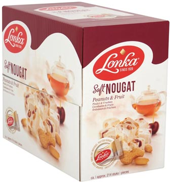 Lonka nougat, emballé séparément, 12g, boîte de 214 pièces, cacahuète fruit