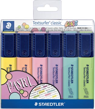 Staedtler surligneur textsurfer classic, étui avec 6 couleurs pastel