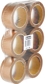 Scotch ruban adhésif d'emballage classic, ft 50 mm x 66 m, brun, paquet de 6 rouleaux