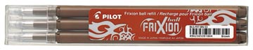 Pilot recharges pour frixion ball et frixion ball clicker, marron , étui de 3 pièces