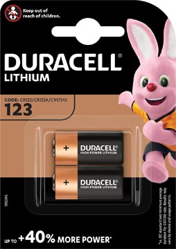 Duracell ultra lithium 123, blister de 2 pièces