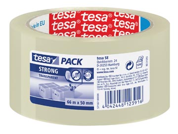 Tesa ruban adhésif d'emballage strong, ft 50 mm x 66 m, pp, transparent