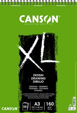 Canson bloc de dessin xl 160g/m² ft a3, 50 feuilles