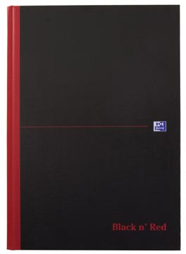 Oxford black n' red cahier rembordé, 192 pages, ft a4, quadrillé 5 mm