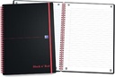 Oxford black n' red cahier spiralé en plastique, 140 pages ft a4, ligné