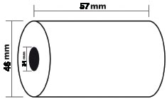 Exacompta bobine thermique, ft 57 mm, diamètre +-46 mm, mandrin 12 mm, longueur 24 m, pack de 5 rouleaux