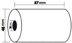 Exacompta bobine thermique ft 57 mm, diamètre +-46 mm, mandrin 12 mm, longueur 24 m, pack de 5 rouleaux