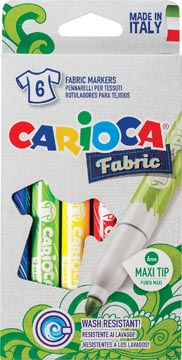 Carioca feutre textile fabric, boîte de 6 pièces en couleurs assorties
