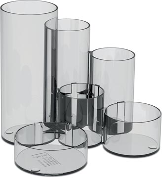 Maul organisateur de bureau tubo, 6 compartiments, ø15x12.5cm, plumier transparent