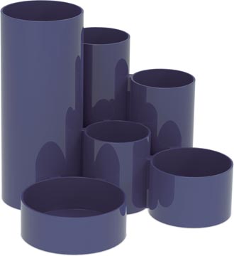 Maul organisateur de bureau tubo, 6 compartiments, ø15x12.5cm, plumier bleu