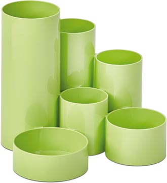 Maul organisateur de bureau tubo, 6 compartiments, ø15x12.5cm, plumier lime vert