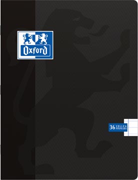 Oxford school cahier, ft a5, 72 pages (36 feuilles), avec marge, ligné, noir