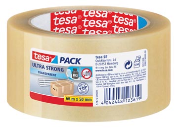 Tesa ruban adhésif d'emballage ultra strong, ft 50 mm x 66 m, pvc, transparent